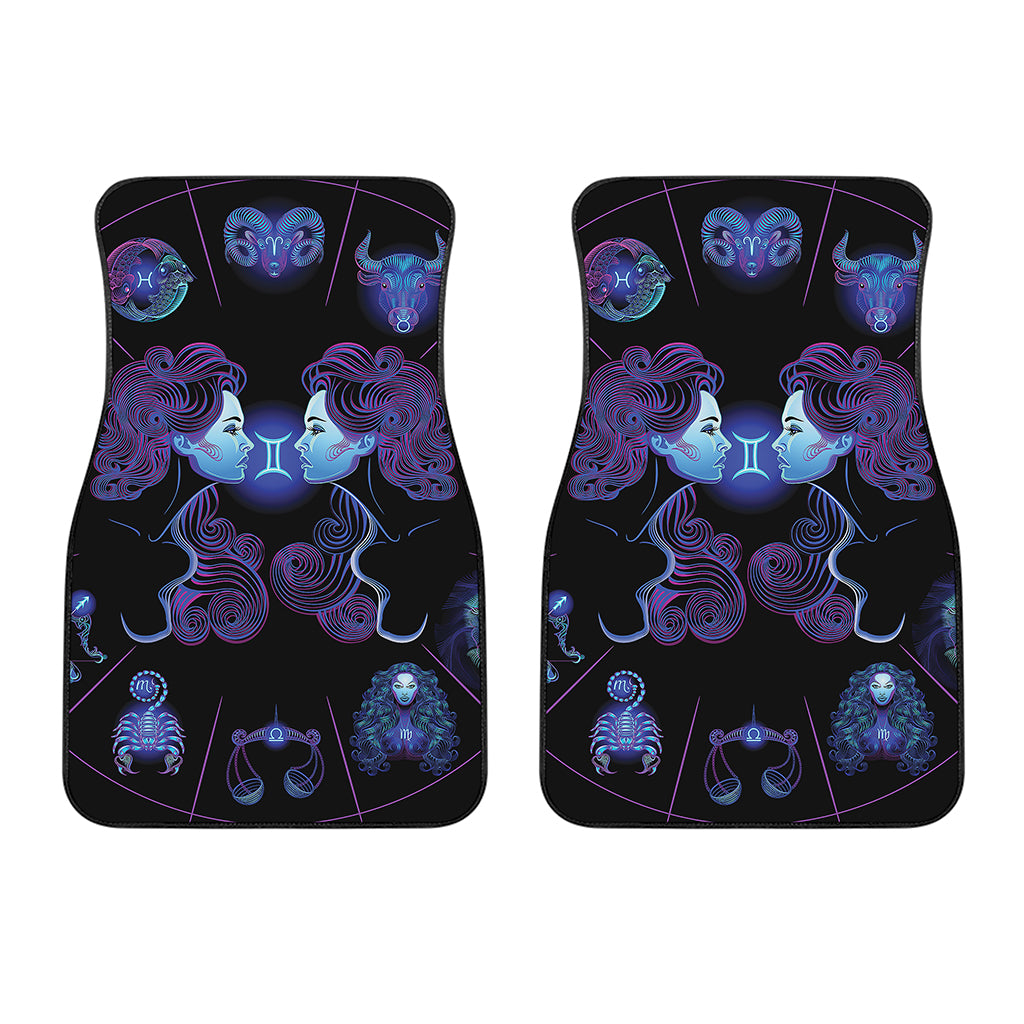 Gemini And Astrological Signs Print Front Car Floor Mats