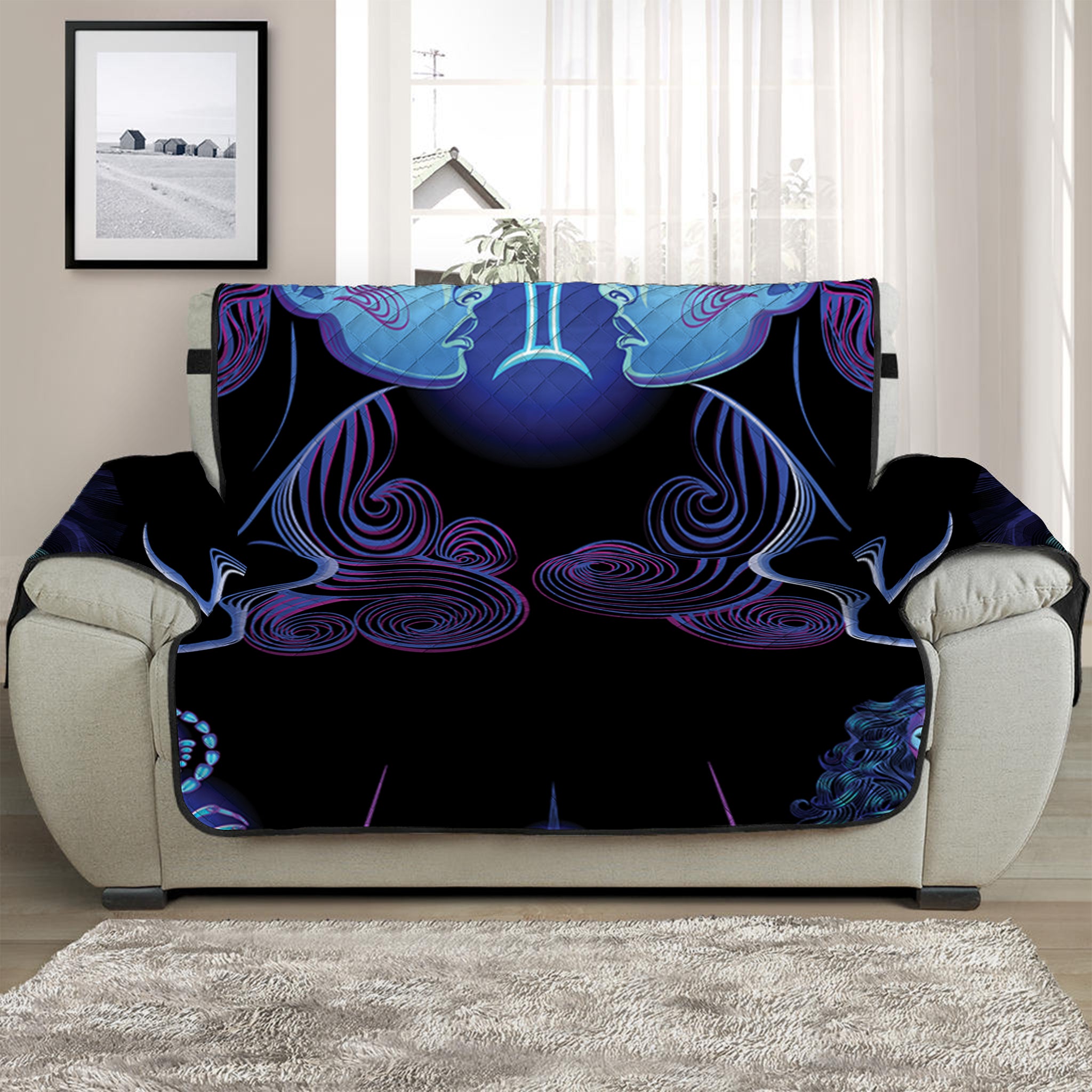 Gemini And Astrological Signs Print Half Sofa Protector