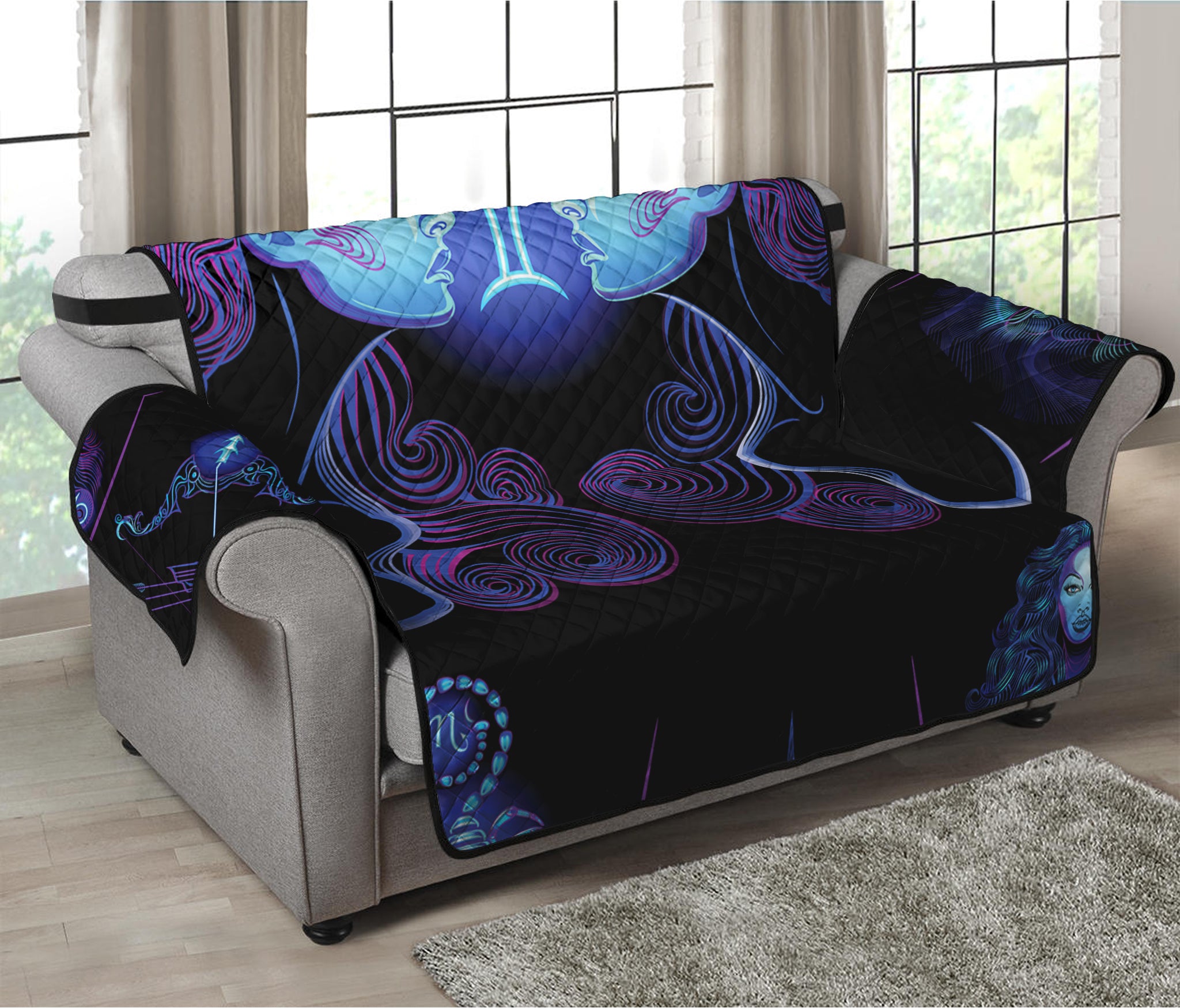 Gemini And Astrological Signs Print Loveseat Protector