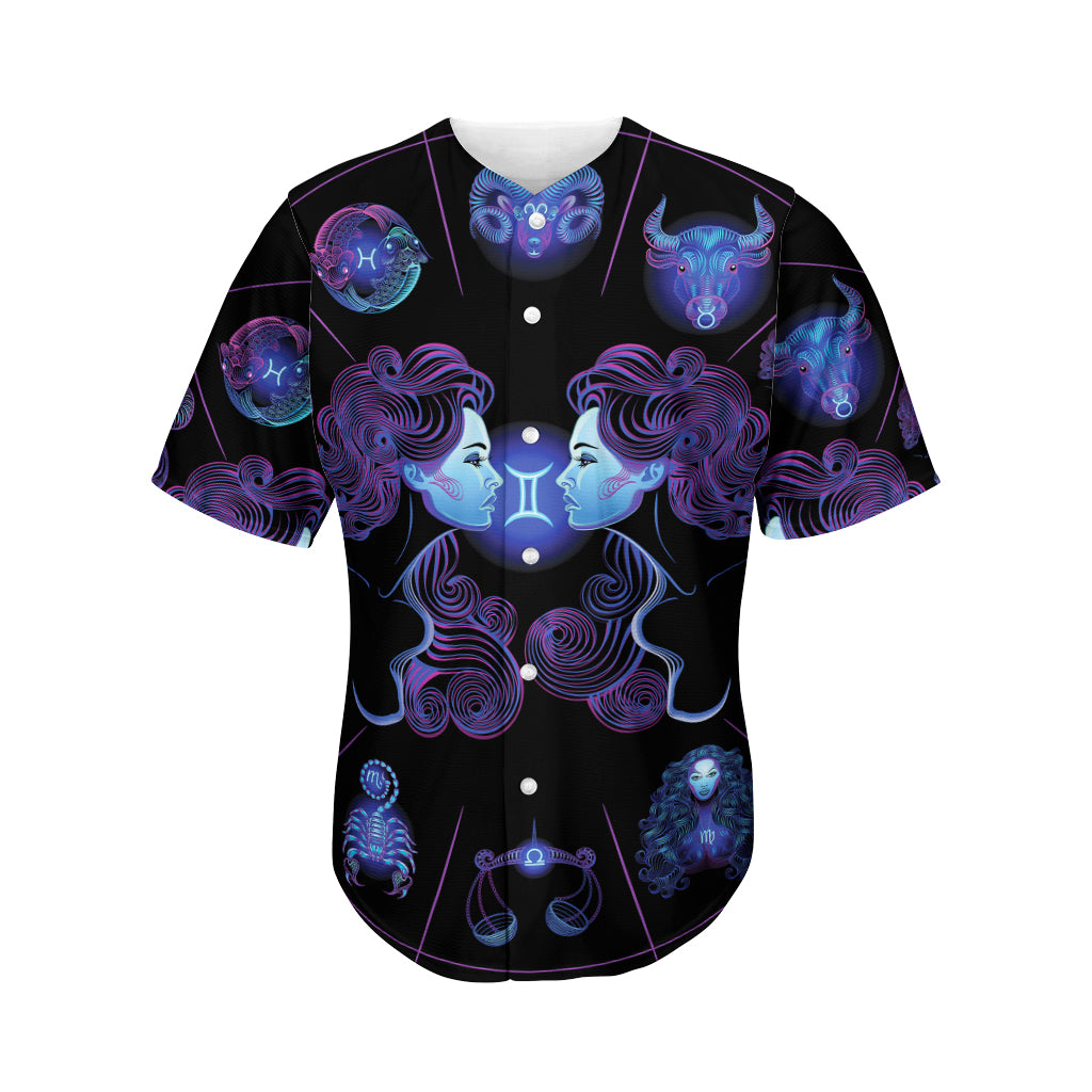 Gemini And Astrological Signs Print Men's Baseball Jersey