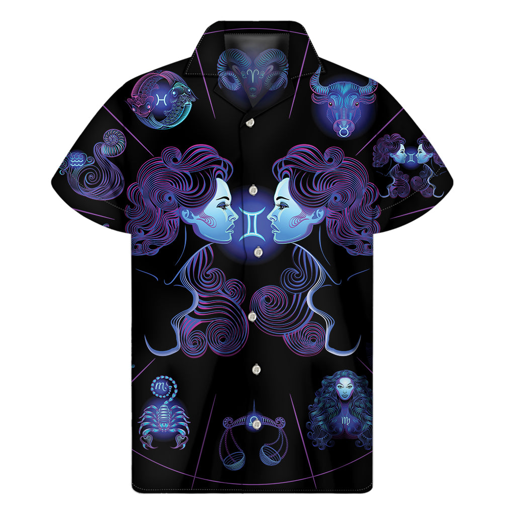 Gemini And Astrological Signs Print Men's Short Sleeve Shirt