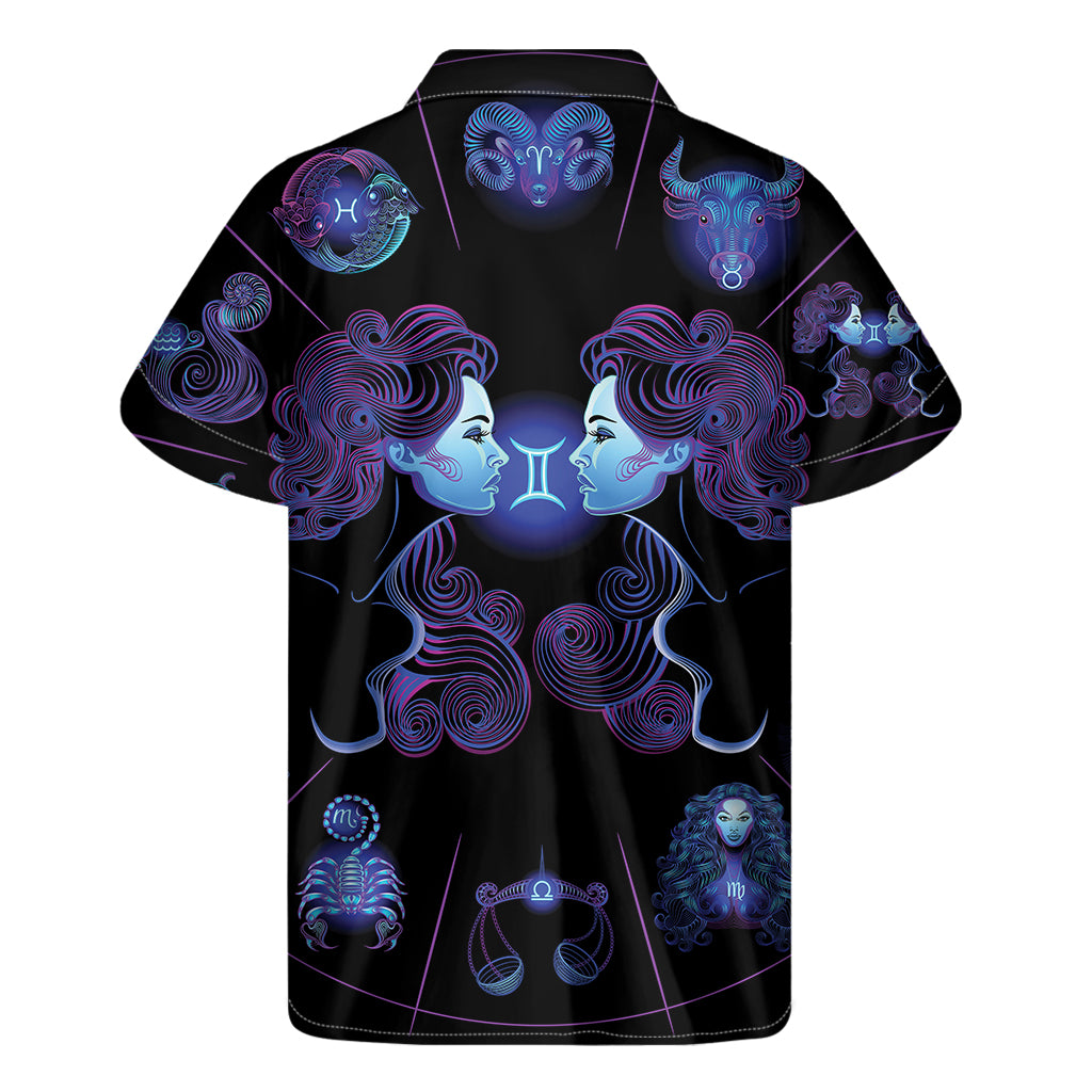 Gemini And Astrological Signs Print Men's Short Sleeve Shirt