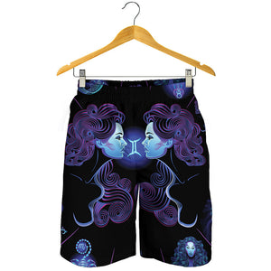 Gemini And Astrological Signs Print Men's Shorts