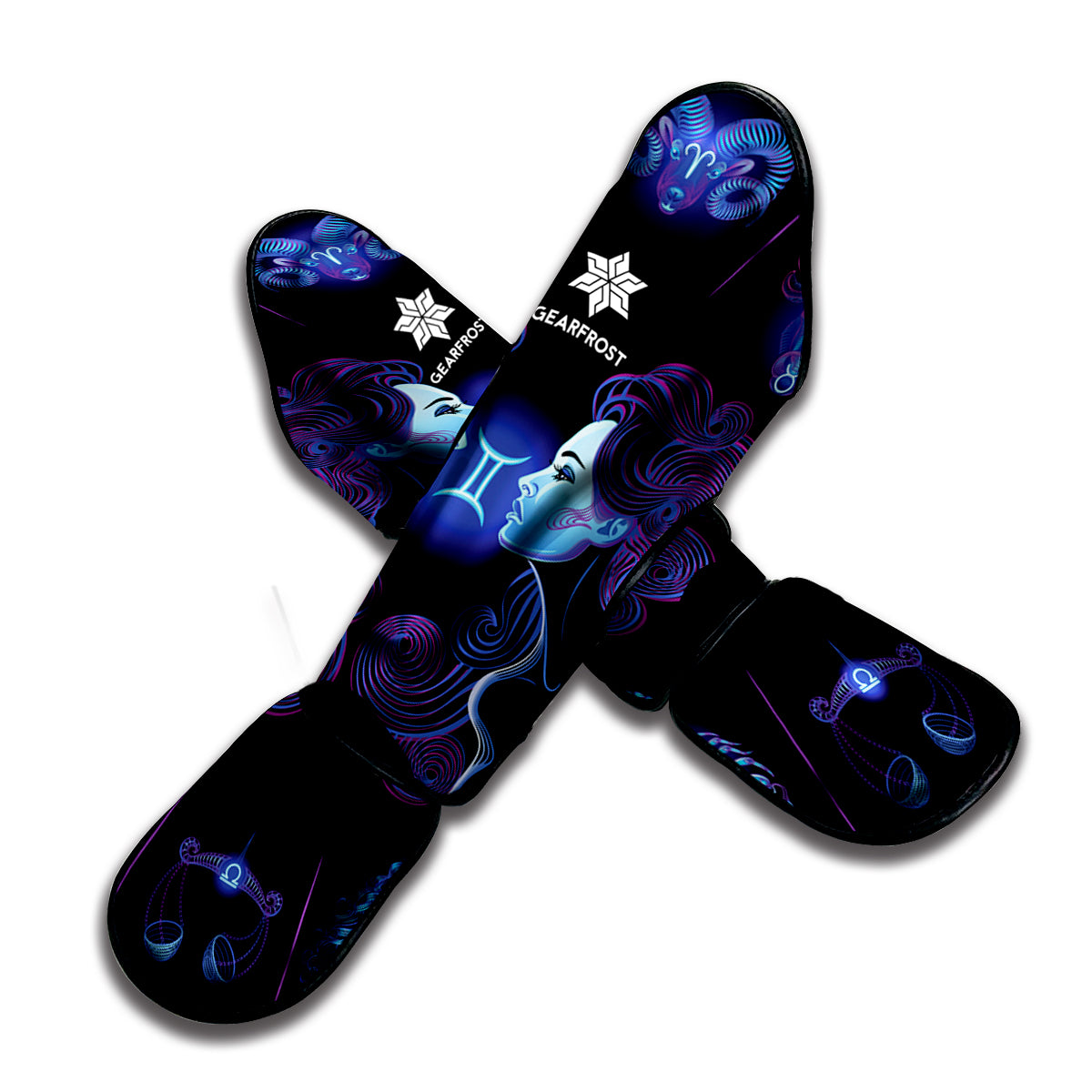 Gemini And Astrological Signs Print Muay Thai Shin Guard