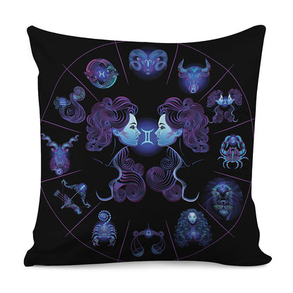 Gemini And Astrological Signs Print Pillow Cover