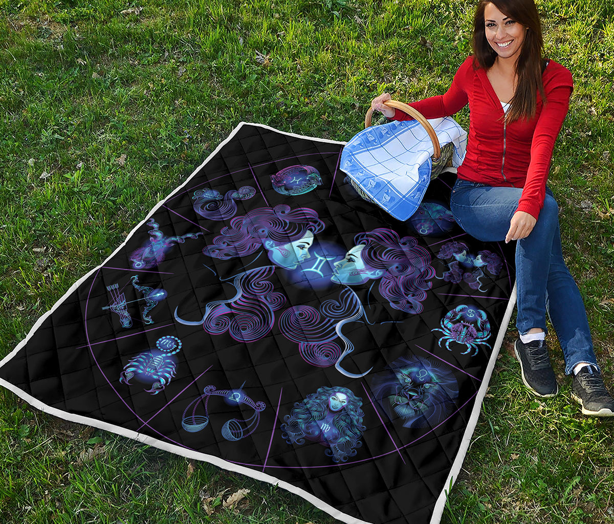Gemini And Astrological Signs Print Quilt