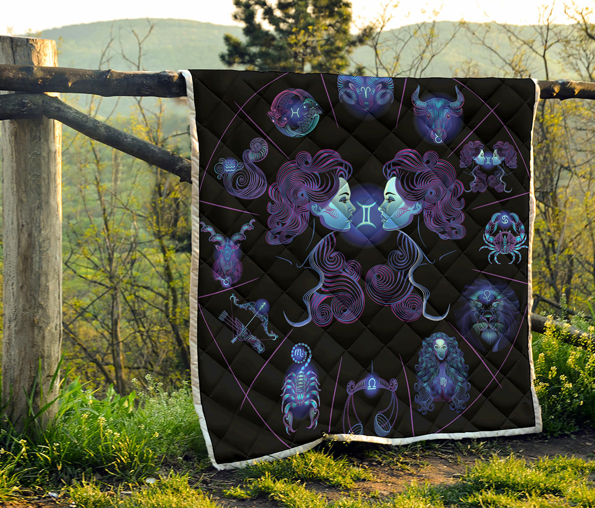 Gemini And Astrological Signs Print Quilt