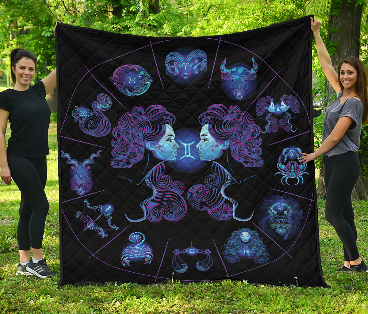 Gemini And Astrological Signs Print Quilt