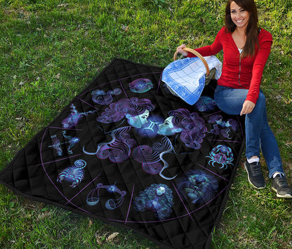 Gemini And Astrological Signs Print Quilt