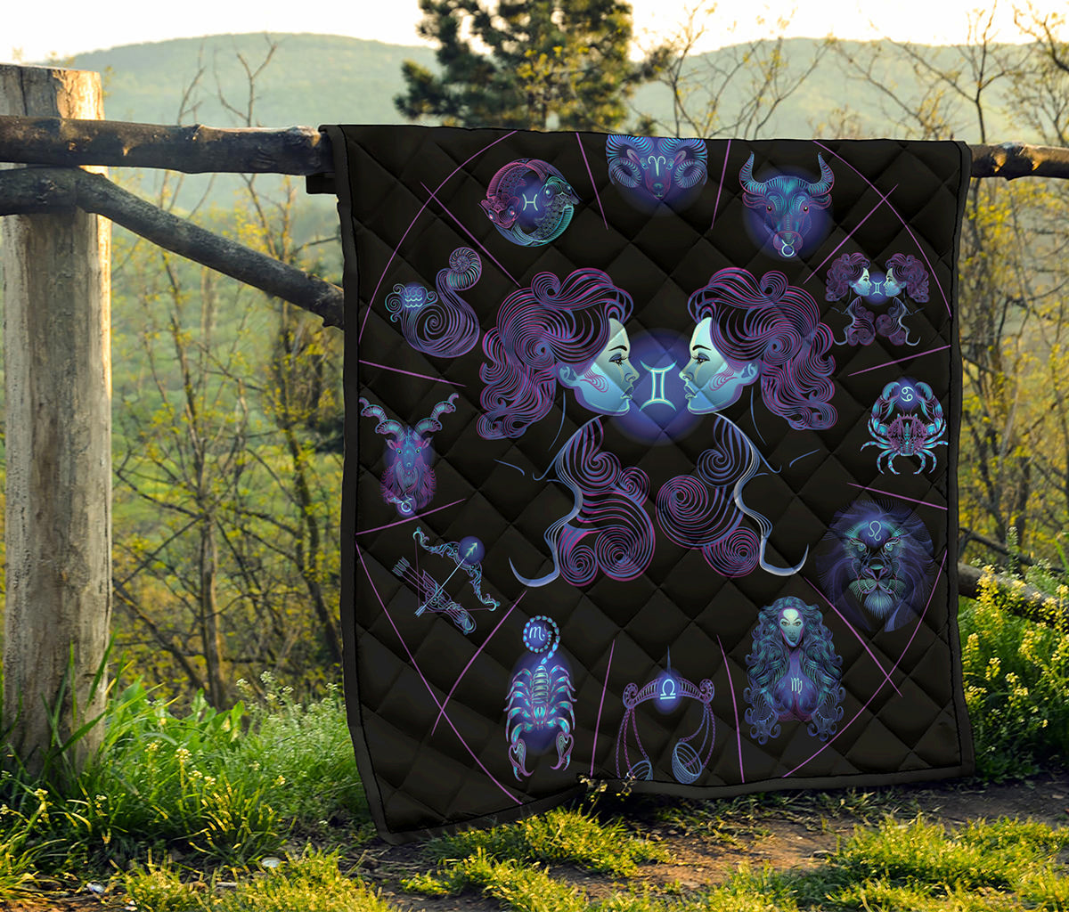 Gemini And Astrological Signs Print Quilt