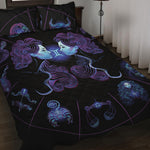 Gemini And Astrological Signs Print Quilt Bed Set
