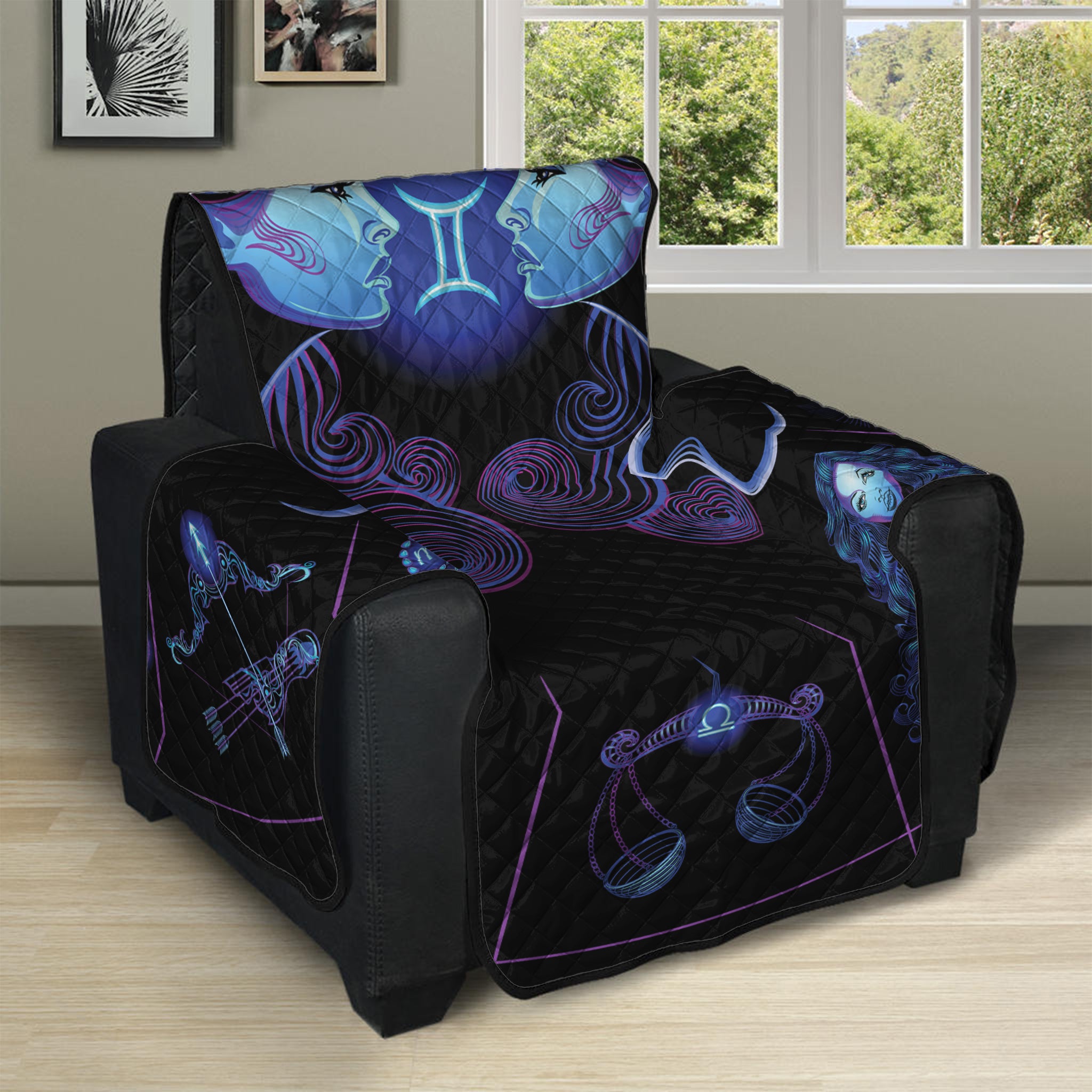 Gemini And Astrological Signs Print Recliner Protector