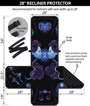 Gemini And Astrological Signs Print Recliner Protector