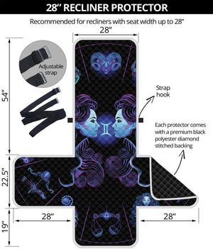 Gemini And Astrological Signs Print Recliner Protector