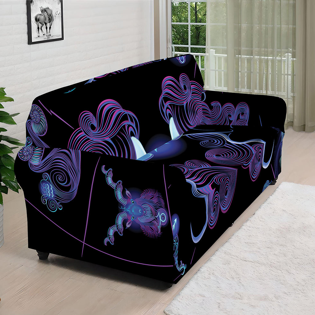 Gemini And Astrological Signs Print Sofa Cover