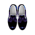 Gemini And Astrological Signs Print White Slip On Shoes