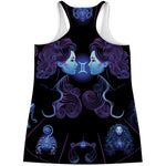 Gemini And Astrological Signs Print Women's Racerback Tank Top