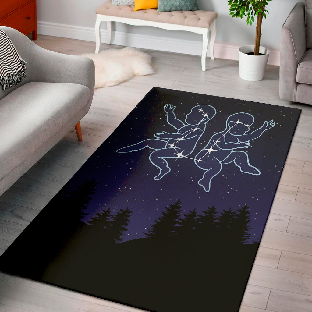 Gemini Constellation Print Area Rug