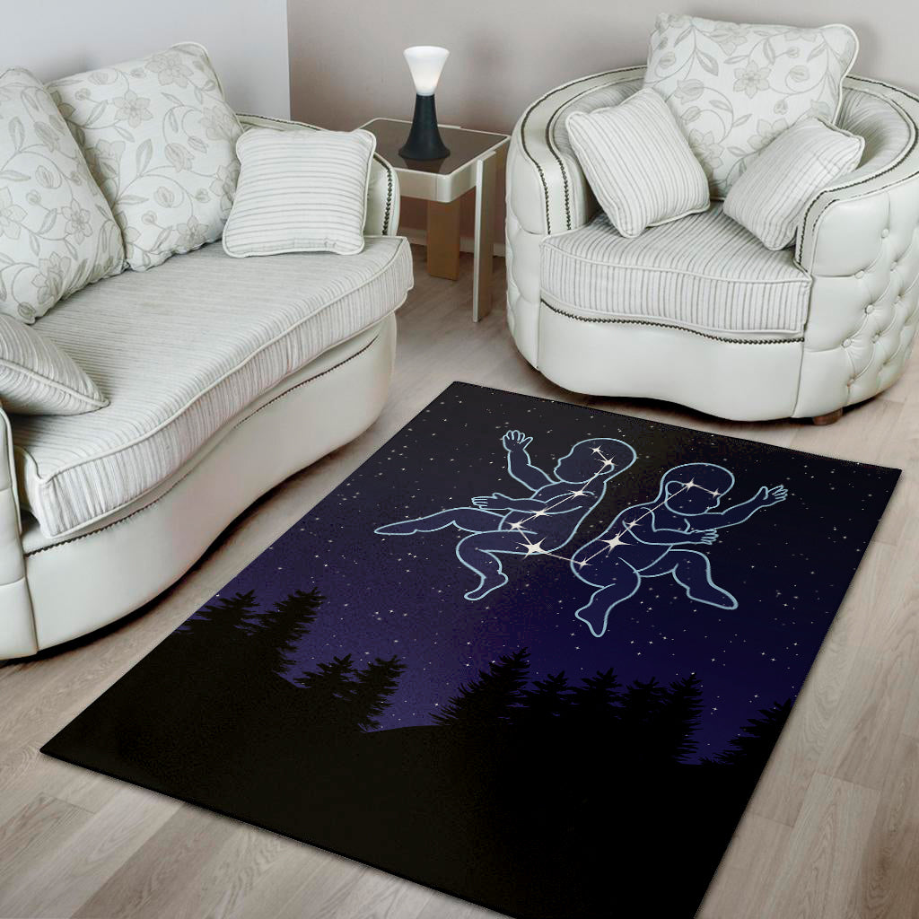 Gemini Constellation Print Area Rug