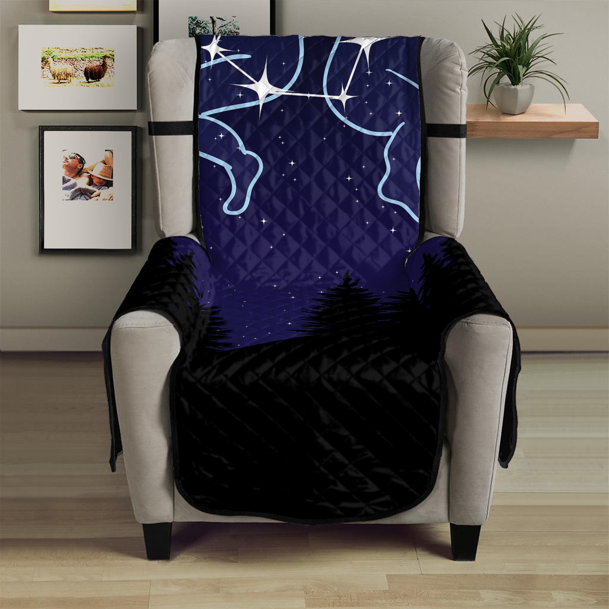 Gemini Constellation Print Armchair Protector