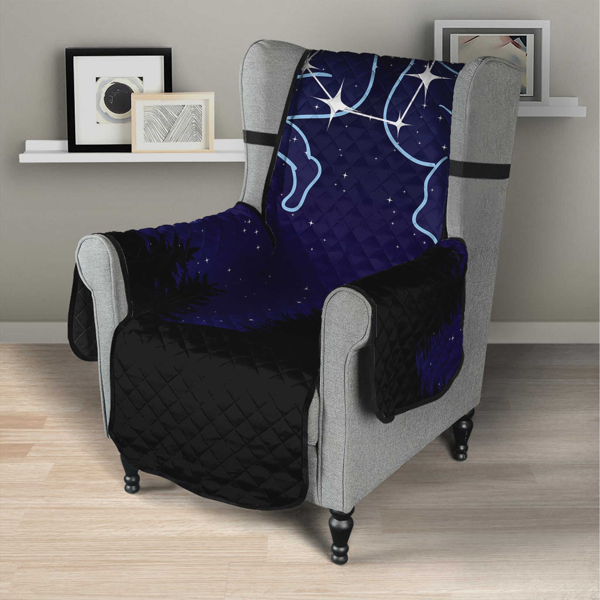 Gemini Constellation Print Armchair Protector