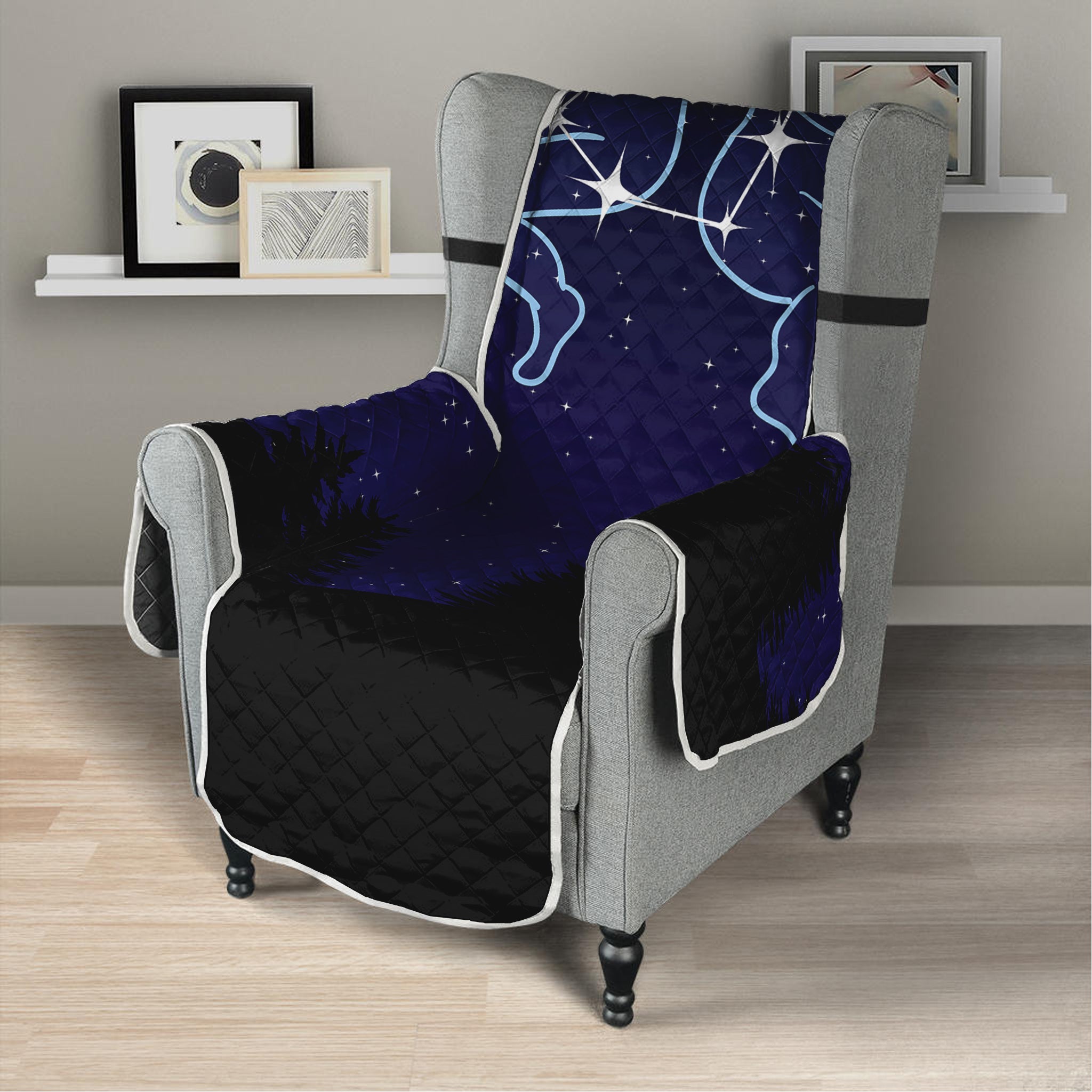 Gemini Constellation Print Armchair Protector