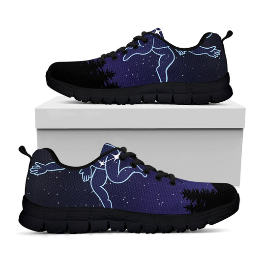 Gemini Constellation Print Black Sneakers