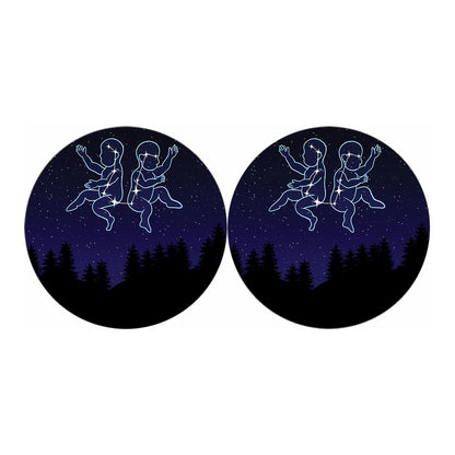 Gemini Constellation Print Car Coasters