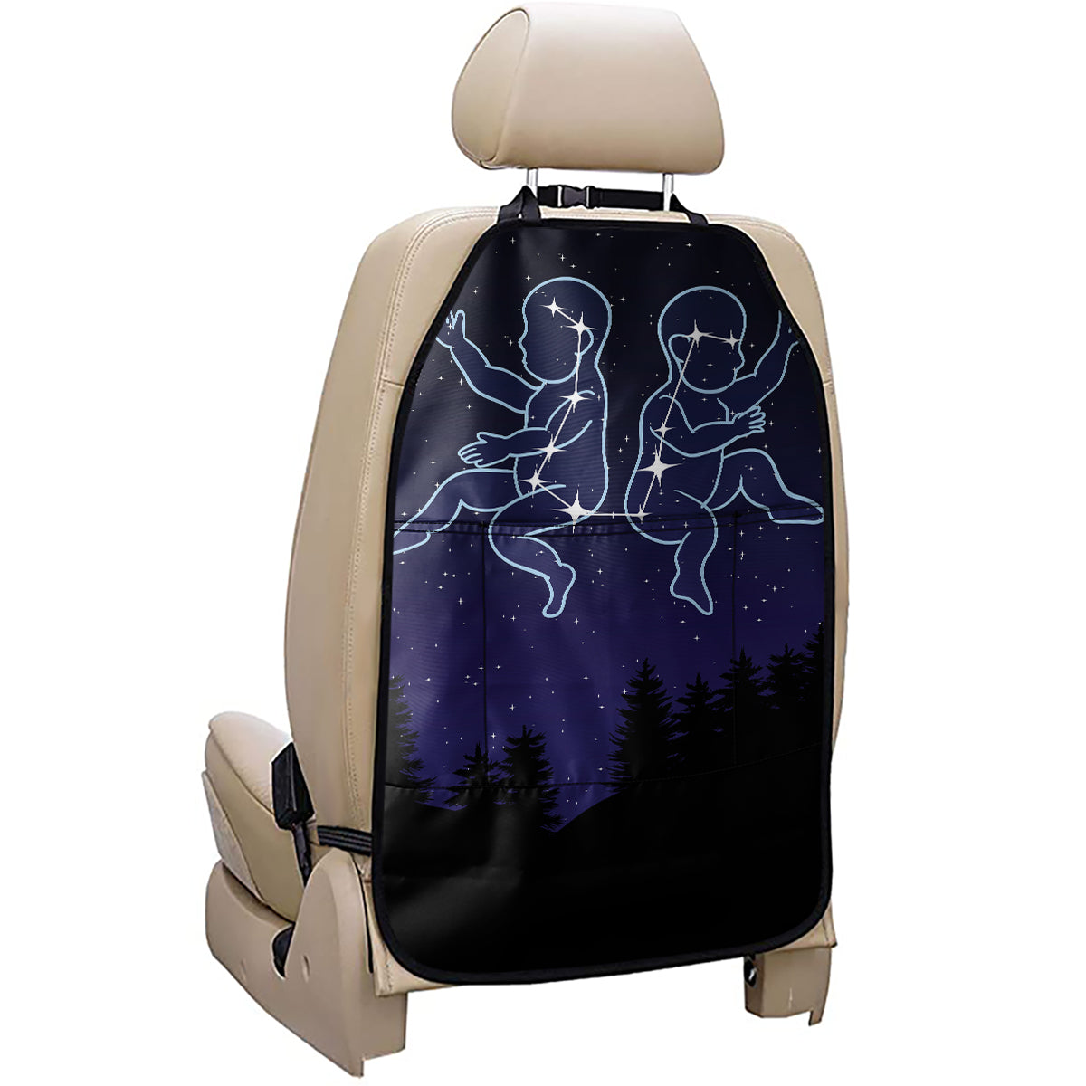 Gemini Constellation Print Car Seat Organizers