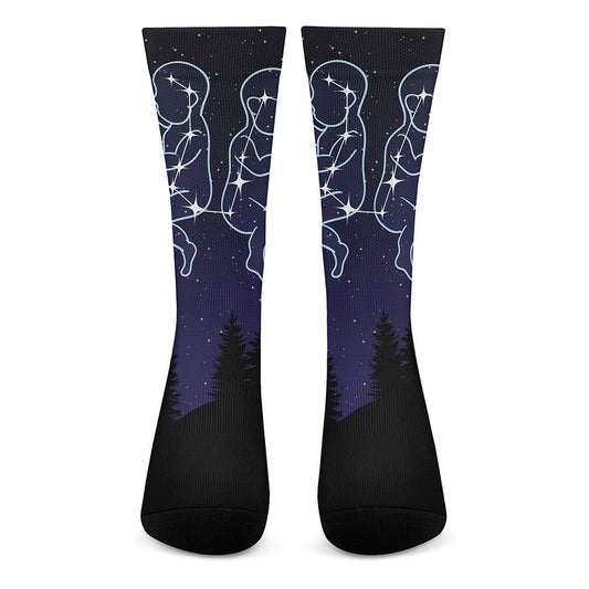 Gemini Constellation Print Crew Socks