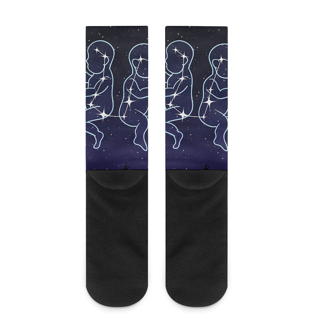 Gemini Constellation Print Crew Socks