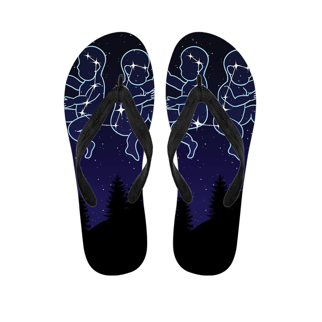 Gemini Constellation Print Flip Flops