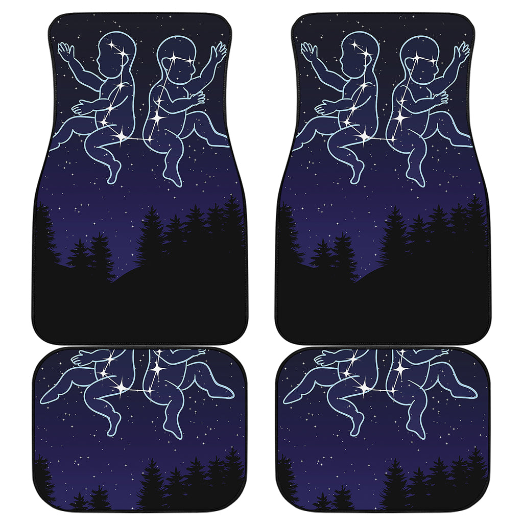 Gemini Constellation Print Front and Back Car Floor Mats