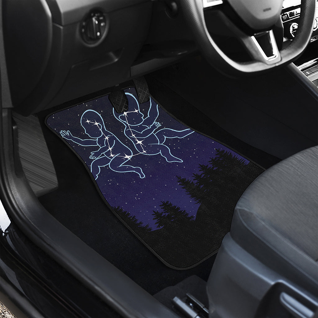 Gemini Constellation Print Front and Back Car Floor Mats