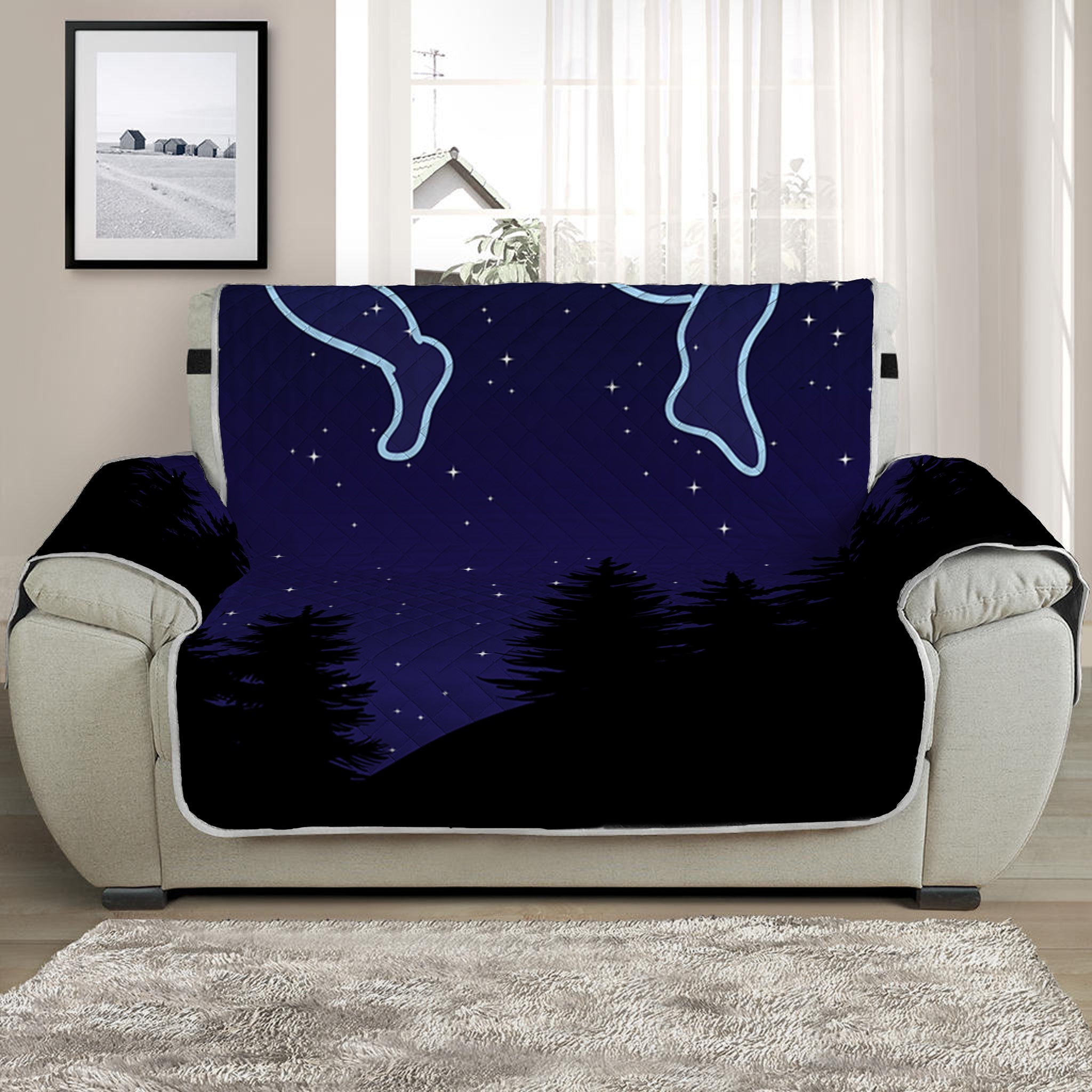 Gemini Constellation Print Half Sofa Protector