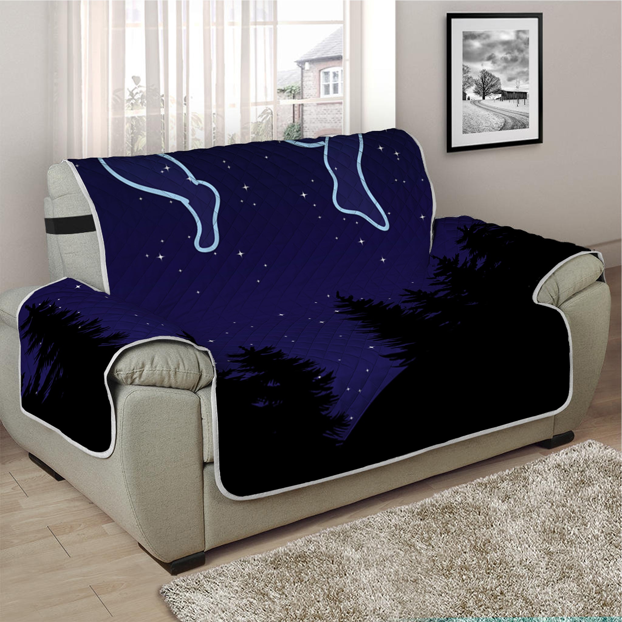 Gemini Constellation Print Half Sofa Protector