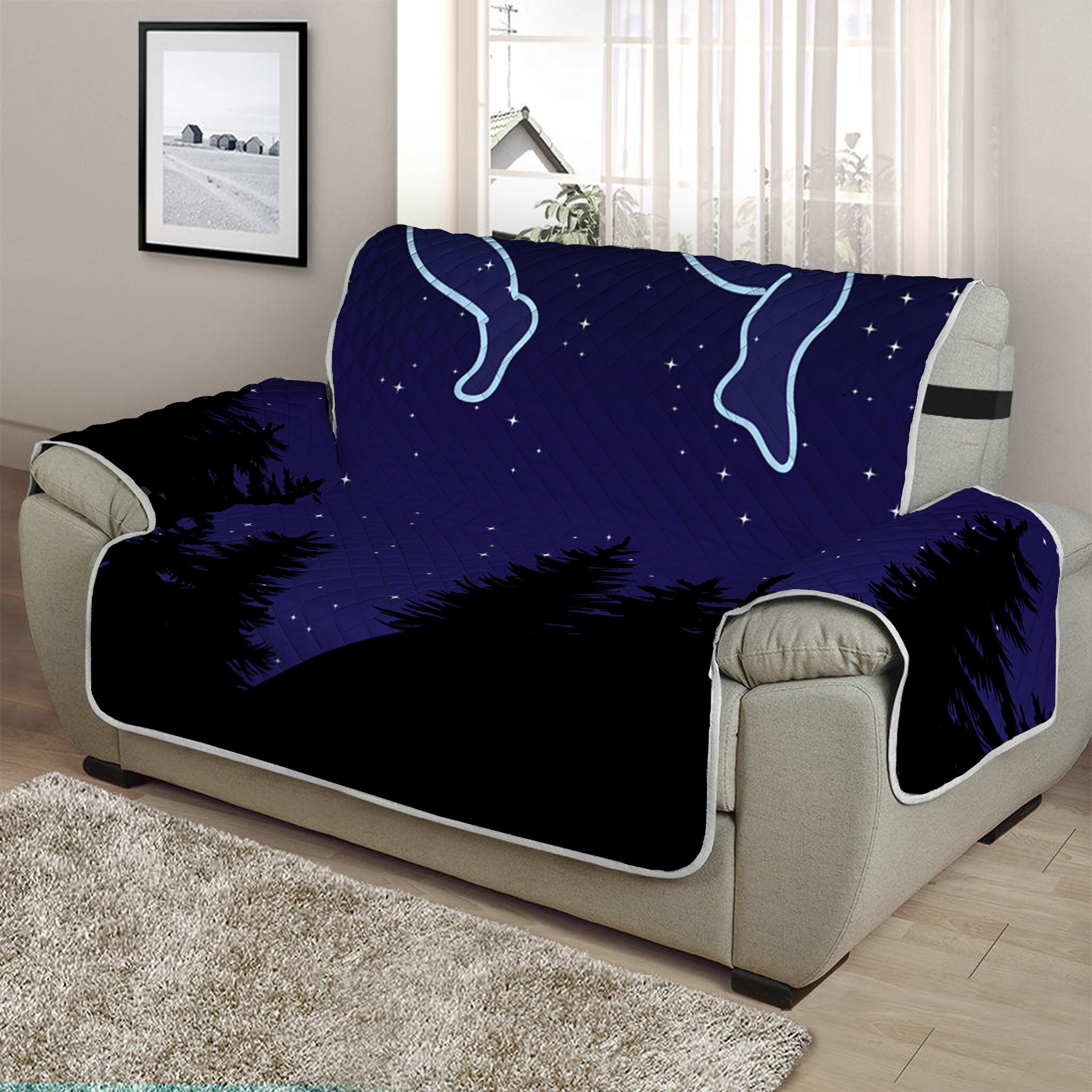 Gemini Constellation Print Half Sofa Protector