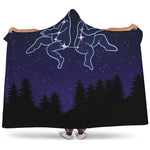 Gemini Constellation Print Hooded Blanket
