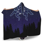 Gemini Constellation Print Hooded Blanket