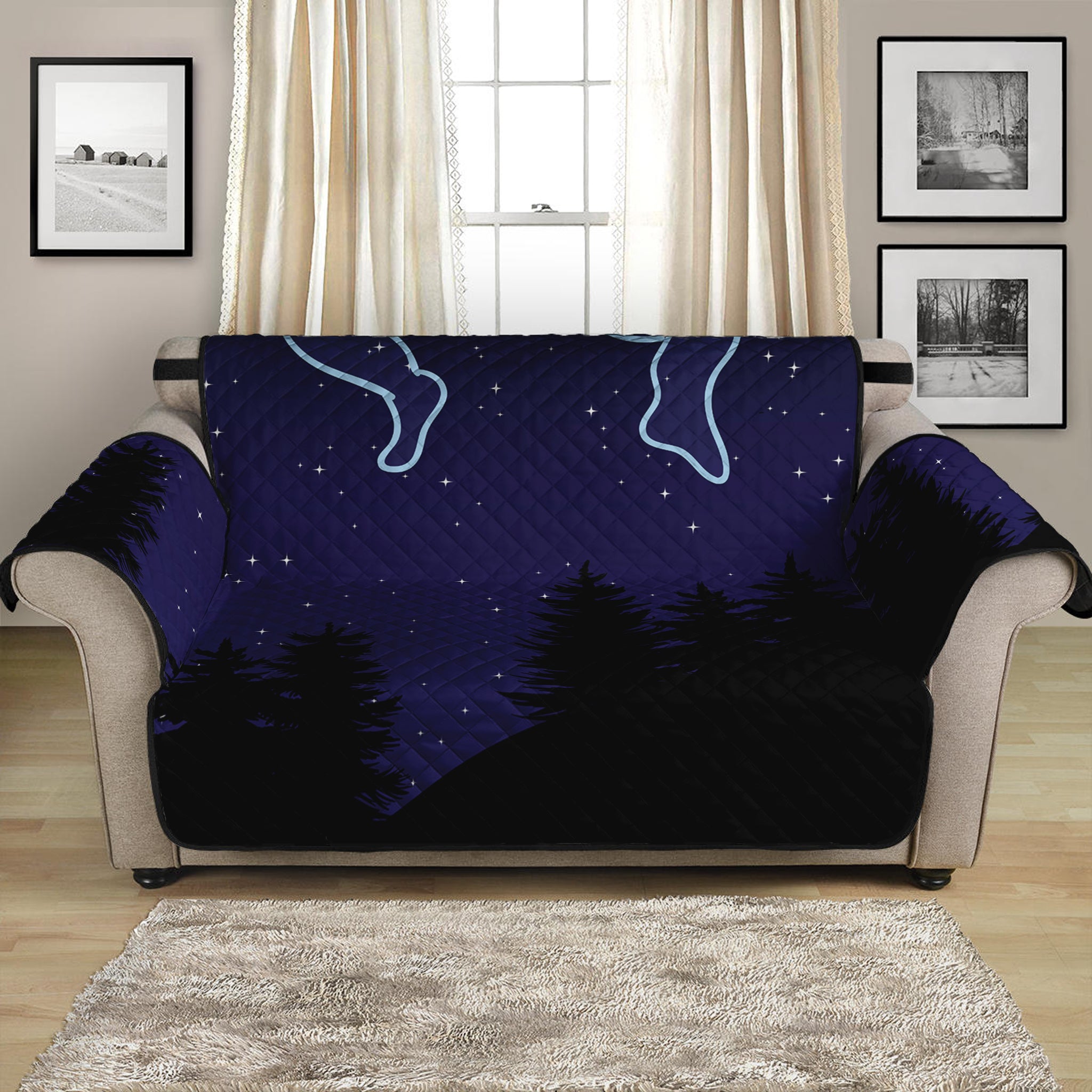 Gemini Constellation Print Loveseat Protector