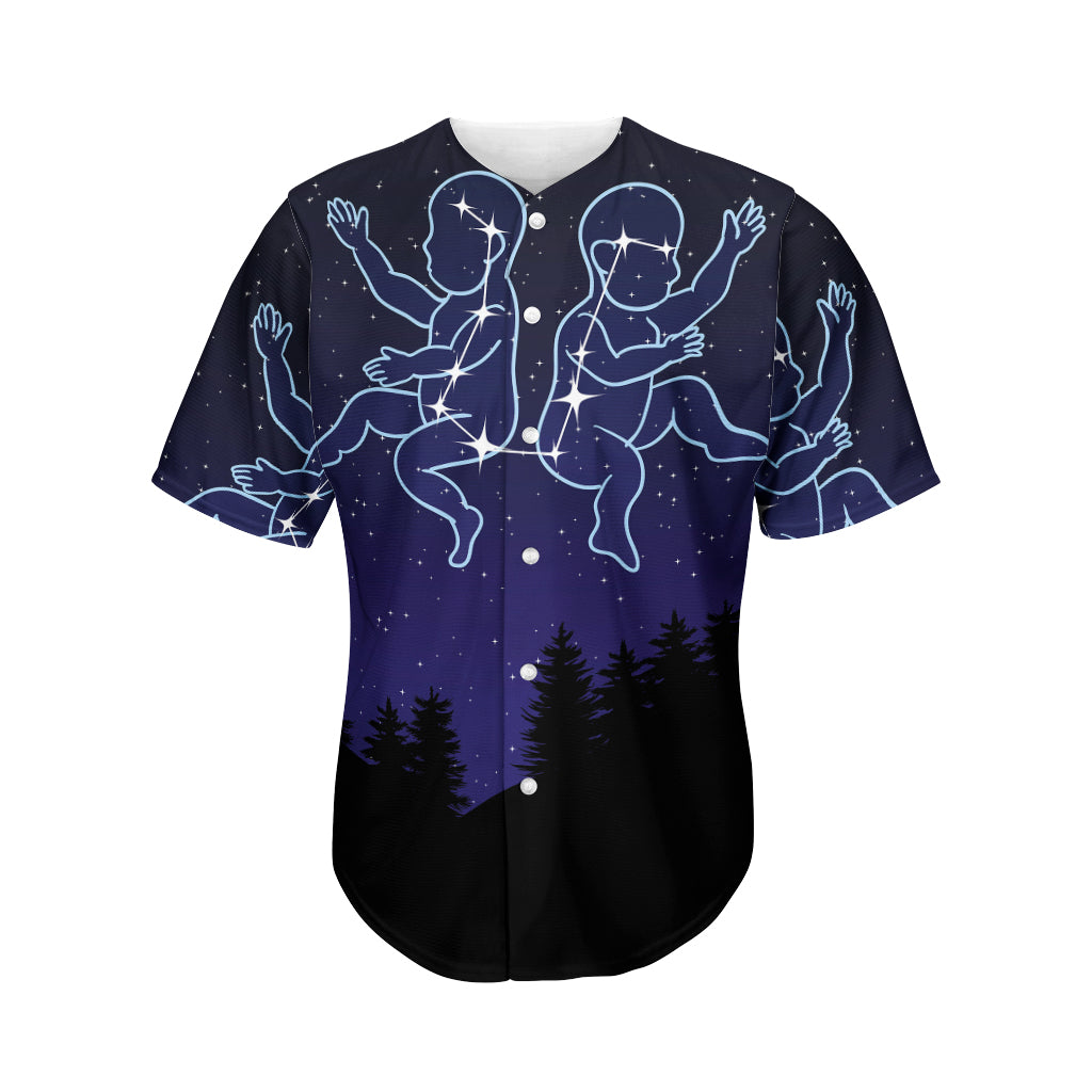 Gemini Constellation Print Men's Baseball Jersey