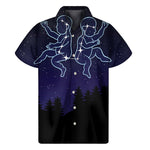 Gemini Constellation Print Men's Short Sleeve Shirt