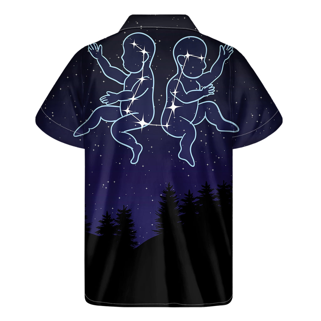 Gemini Constellation Print Men's Short Sleeve Shirt