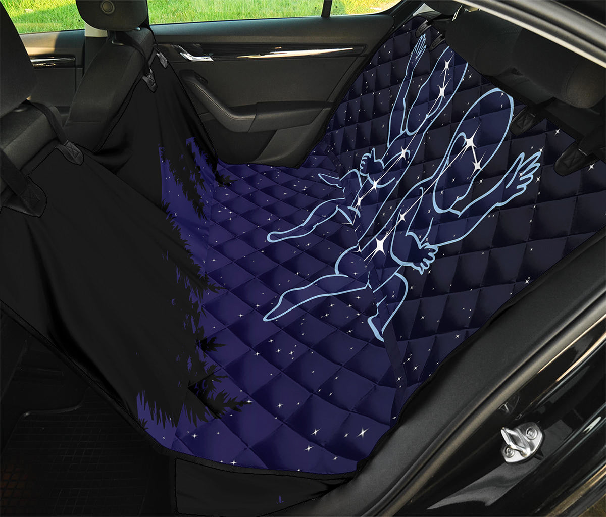 Gemini Constellation Print Pet Car Back Seat Cover