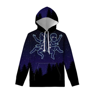 Gemini Constellation Print Pullover Hoodie