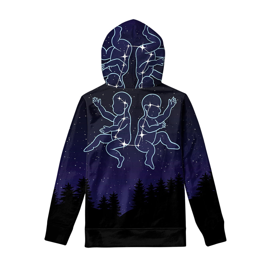 Gemini Constellation Print Pullover Hoodie