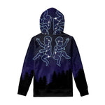 Gemini Constellation Print Pullover Hoodie