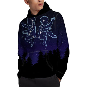 Gemini Constellation Print Pullover Hoodie