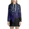 Gemini Constellation Print Pullover Hoodie Dress