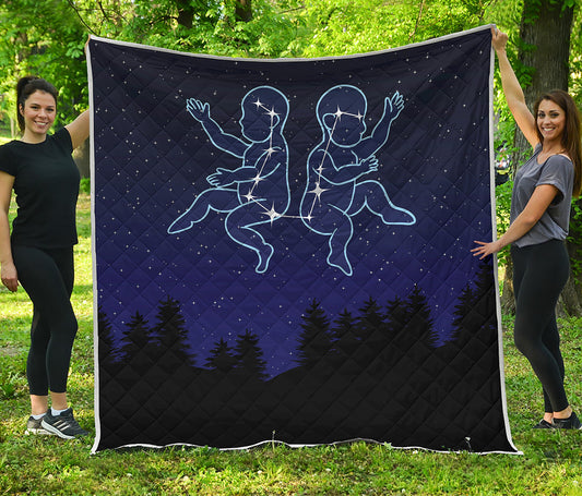 Gemini Constellation Print Quilt
